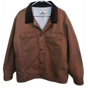 Men's WOOLRICH Ripstop Trucker Jacket With Sherpa Lining Size XL EUC!